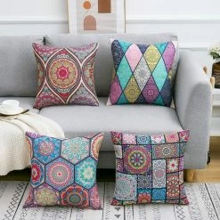 YIENJAOY Lot De 4 Housse De Coussin 40x40cm Mandala Modernes Motif Taie D'oreiller Coton Et Lin Pour Canapé Maison Salon Chambre Décoration D'intérieur Housse Coussin Avec Fermeture Glissière Invisible 7 YIENJAOY Lot De 4 Housse De Coussin 40x40cm Mandala Modernes Motif Taie D'oreiller Coton Et Lin Pour Canapé Maison Salon Chambre Décoration D'intérieur Housse Coussin Avec Fermeture Glissière Invisible -France Coussin et housse de coussin Soldes Boutique 65809505 3