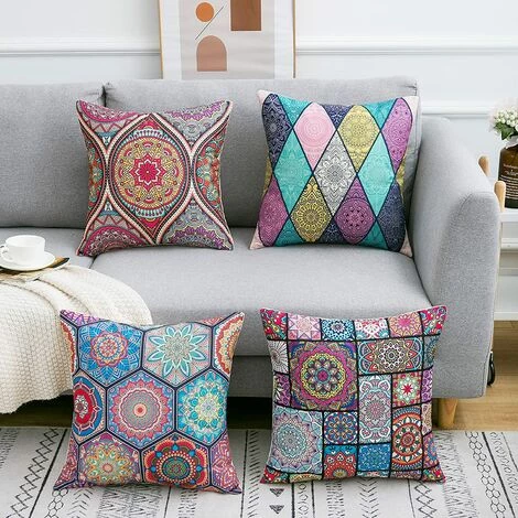 YIENJAOY Lot De 4 Housse De Coussin 40x40cm Mandala Modernes Motif Taie D'oreiller Coton Et Lin Pour Canapé Maison Salon Chambre Décoration D'intérieur Housse Coussin Avec Fermeture Glissière Invisible 3 YIENJAOY Lot De 4 Housse De Coussin 40x40cm Mandala Modernes Motif Taie D'oreiller Coton Et Lin Pour Canapé Maison Salon Chambre Décoration D'intérieur Housse Coussin Avec Fermeture Glissière Invisible – Image 3