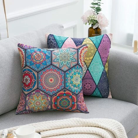 YIENJAOY Lot De 4 Housse De Coussin 40x40cm Mandala Modernes Motif Taie D'oreiller Coton Et Lin Pour Canapé Maison Salon Chambre Décoration D'intérieur Housse Coussin Avec Fermeture Glissière Invisible 4 YIENJAOY Lot De 4 Housse De Coussin 40x40cm Mandala Modernes Motif Taie D'oreiller Coton Et Lin Pour Canapé Maison Salon Chambre Décoration D'intérieur Housse Coussin Avec Fermeture Glissière Invisible – Image 4