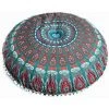 YIENJAOY Accessoire Housse De Coussin Géométrique 80x80cm Taie D'oreiller Ronde Mandala Coussins De Sol Housse De Coussin Bohème Méditation Housse De Coussin Pouf Fait à La Main (Coussin Non Inclus)H