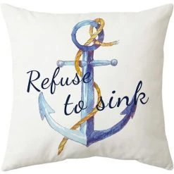 YIENJAOY Lot De 4 Housse De Coussin 45x45cm, Moderne Taies D'oreiller Décoratif Canapé Coussin Canape Pour Chambre, Canapé, Chaise, Lit,Jardin (Maison De La Mer-Velours) -France Coussin et housse de coussin Soldes Boutique 65809570 5