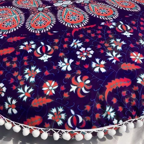 YIENJAOY Accessoire Housse De Coussin Géométrique 80x80cm Taie D'oreiller Ronde Mandala Coussins De Sol Housse De Coussin Bohème Méditation Housse De Coussin Pouf Fait à La Main (Coussin Non Inclus)C 2 YIENJAOY Accessoire Housse De Coussin Géométrique 80x80cm Taie D'oreiller Ronde Mandala Coussins De Sol Housse De Coussin Bohème Méditation Housse De Coussin Pouf Fait à La Main (Coussin Non Inclus)C – Image 2