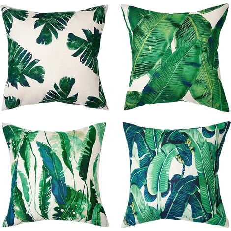 YIENJAOY Housse Coussin 40x40 Vert Feuille Decoration Salon De Jardin Patio Canapé Extérieur Lot De 4 Housses De Coussins En Lin Naturel Durable Motif Imprimé Jungle Tropical Déco Campagne Farmhouse Aesthetic 1 YIENJAOY Housse Coussin 40x40 Vert Feuille Decoration Salon De Jardin Patio Canapé Extérieur Lot De 4 Housses De Coussins En Lin Naturel Durable Motif Imprimé Jungle Tropical Déco Campagne Farmhouse Aesthetic