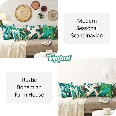 YIENJAOY Housse Coussin 40x40 Vert Feuille Decoration Salon De Jardin Patio Canapé Extérieur Lot De 4 Housses De Coussins En Lin Naturel Durable Motif Imprimé Jungle Tropical Déco Campagne Farmhouse Aesthetic 3 YIENJAOY Housse Coussin 40x40 Vert Feuille Decoration Salon De Jardin Patio Canapé Extérieur Lot De 4 Housses De Coussins En Lin Naturel Durable Motif Imprimé Jungle Tropical Déco Campagne Farmhouse Aesthetic – Image 3