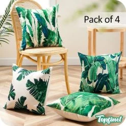 YIENJAOY Housse Coussin 40x40 Vert Feuille Decoration Salon De Jardin Patio Canapé Extérieur Lot De 4 Housses De Coussins En Lin Naturel Durable Motif Imprimé Jungle Tropical Déco Campagne Farmhouse Aesthetic 9 YIENJAOY Housse Coussin 40x40 Vert Feuille Decoration Salon De Jardin Patio Canapé Extérieur Lot De 4 Housses De Coussins En Lin Naturel Durable Motif Imprimé Jungle Tropical Déco Campagne Farmhouse Aesthetic -France Coussin et housse de coussin Soldes Boutique 65809589 5