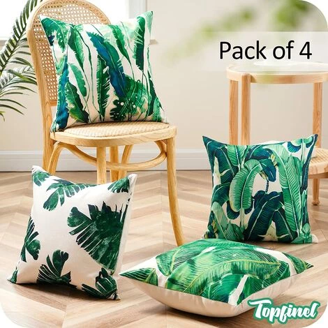 YIENJAOY Housse Coussin 40x40 Vert Feuille Decoration Salon De Jardin Patio Canapé Extérieur Lot De 4 Housses De Coussins En Lin Naturel Durable Motif Imprimé Jungle Tropical Déco Campagne Farmhouse Aesthetic 5 YIENJAOY Housse Coussin 40x40 Vert Feuille Decoration Salon De Jardin Patio Canapé Extérieur Lot De 4 Housses De Coussins En Lin Naturel Durable Motif Imprimé Jungle Tropical Déco Campagne Farmhouse Aesthetic – Image 5