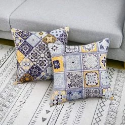 YIENJAOY Housse De Coussin 45x45 Moderne Géométrique Mandala Taie D'oreiller Decoration Coton Et Lin Housse Coussin Bohème Pour Canapé Maison Salon Chambre Décoration D'intérieur Lot De 4 Pièces Bleu Jaune 9 YIENJAOY Housse De Coussin 45x45 Moderne Géométrique Mandala Taie D'oreiller Decoration Coton Et Lin Housse Coussin Bohème Pour Canapé Maison Salon Chambre Décoration D'intérieur Lot De 4 Pièces Bleu Jaune -France Coussin et housse de coussin Soldes Boutique 65809687 5