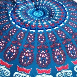 YIENJAOY Accessoire Housse De Coussin Géométrique 80x80cm Taie D'oreiller Ronde Mandala Coussins De Sol Housse De Coussin Bohème Méditation Housse De Coussin Pouf Fait à La Main (Coussin Non Inclus)B -France Coussin et housse de coussin Soldes Boutique 65809761 5
