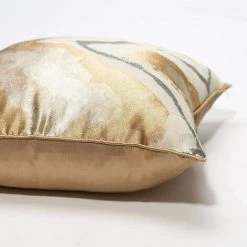YIENJAOY Housse De Coussin Carrée Décorative Dorée Unique Pour Canapé, Chambre à Coucher, Salon, Terrasse Avec Fermeture éclair Invisible - 50 X 50 Cm (doré) -France Coussin et housse de coussin Soldes Boutique 65809883 3
