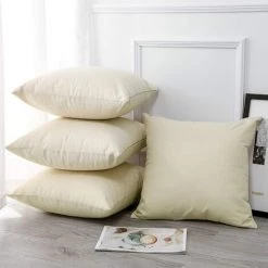 YIENJAOY Housse De Coussin Géométrie Plante Tropicale Flamingo Taie D'oreiller Pour Canapé Maison Salon Chambre Décoration D'intérieur,45x45cm,Ensemble De 4 Pièces(Beige A) -France Coussin et housse de coussin Soldes Boutique 65809971 4