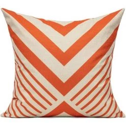 YIENJAOY Printemps Orange Géométrique Housse De Coussin Décorative Taie D'oreiller Pour Décoration De Canapé Coussin Maison Décoratif 45X45cm, Lot De 4 -France Coussin et housse de coussin Soldes Boutique 65809973 3