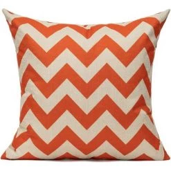 YIENJAOY Printemps Orange Géométrique Housse De Coussin Décorative Taie D'oreiller Pour Décoration De Canapé Coussin Maison Décoratif 45X45cm, Lot De 4 -France Coussin et housse de coussin Soldes Boutique 65809973 4