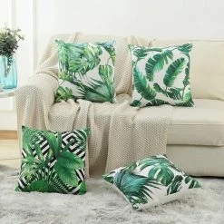 KAEJYIUT Housse De Coussin, Housse De Coussin 45 X 45 Taie D'oreiller Lot De 4 Housses De Coussin Décoratives Florale Vie Marine Motif De Plantes Tropicales Canapé Chaise Salon (feuille Verte - Velours) 6 KAEJYIUT Housse De Coussin, Housse De Coussin 45 X 45 Taie D'oreiller Lot De 4 Housses De Coussin Décoratives Florale Vie Marine Motif De Plantes Tropicales Canapé Chaise Salon (feuille Verte - Velours) -France Coussin et housse de coussin Soldes Boutique 65822912 3