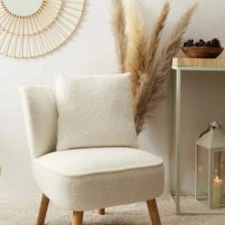 Paris Prix - Coussin Déco "bouclée" 40x40cm Crème -France Coussin et housse de coussin Soldes Boutique 65843286 4