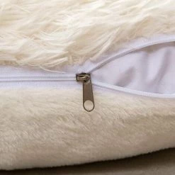 KAEJYIUT Lot De 2 Housse De Coussin De Canapé Fourrure De Luxe Decoration Canapé Maison Chambre Lit Super Doux Peluche Taie D'oreiller Décorative 40X40cm 16X16 Pouces Beige -France Coussin et housse de coussin Soldes Boutique 65874749 3