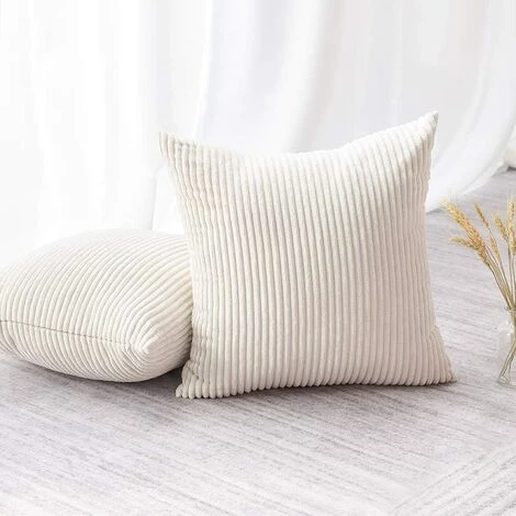 AIDUCHO Lot De 2 Housses De Coussin Décoratives 50 X 50 Cm - Velours Côtelé - Couleur Pure - Housse De Coussin En Peluche Douce - Pour Canapé, Voiture, Chambre à Coucher, Maison - Beige - 50 X 50 Cm 4 AIDUCHO Lot De 2 Housses De Coussin Décoratives 50 X 50 Cm - Velours Côtelé - Couleur Pure - Housse De Coussin En Peluche Douce - Pour Canapé, Voiture, Chambre à Coucher, Maison - Beige - 50 X 50 Cm – Image 4