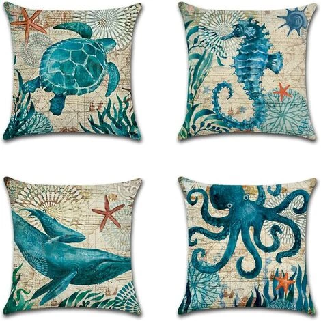AIDUCHO Housse De Coussin 45 X 45 Cm Fleurs, Oiseaux, Animaux Et Plantes Motif Taie D'oreiller Imperméable Pour Canapé Maison Salon Chambre Décoration 4 Pièces (Créatures Marines) 1 AIDUCHO Housse De Coussin 45 X 45 Cm Fleurs, Oiseaux, Animaux Et Plantes Motif Taie D'oreiller Imperméable Pour Canapé Maison Salon Chambre Décoration 4 Pièces (Créatures Marines)