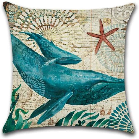 AIDUCHO Housse De Coussin 45 X 45 Cm Fleurs, Oiseaux, Animaux Et Plantes Motif Taie D'oreiller Imperméable Pour Canapé Maison Salon Chambre Décoration 4 Pièces (Créatures Marines) 4 AIDUCHO Housse De Coussin 45 X 45 Cm Fleurs, Oiseaux, Animaux Et Plantes Motif Taie D'oreiller Imperméable Pour Canapé Maison Salon Chambre Décoration 4 Pièces (Créatures Marines) – Image 4