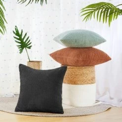 AIDUCHO Lot De 2 Housse De Coussin Gris Foncé 45x45cm En Velours Pour Salon Housse De Coussin Decoratif -France Coussin et housse de coussin Soldes Boutique 65883873 4