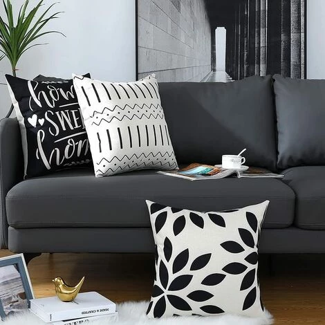 LLOVE Housses De Coussin, Housses De Coussin Décoratives Géométriques Modernes En Coton Et Lin Avec Fermeture éclair Invisible 45 X 45 Cm Housse De Coussin Lot De 4 Pour Salon Chaise Canapé 5 LLOVE Housses De Coussin, Housses De Coussin Décoratives Géométriques Modernes En Coton Et Lin Avec Fermeture éclair Invisible 45 X 45 Cm Housse De Coussin Lot De 4 Pour Salon Chaise Canapé – Image 5