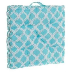 BRICOMARTEAU Coussin DKD Home Decor 8424001666539 Océan Polyester Aluminium Celeste Bleu Ciel Arabe (43 X 43 X 7 Cm)