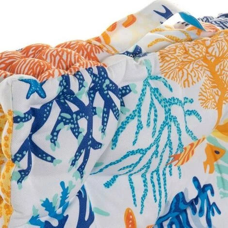 BRICOMARTEAU Coussin DKD Home Decor 8424001666454 Océan Bleu Polyester Corail Aluminium (43 X 43 X 7 Cm) 3 BRICOMARTEAU Coussin DKD Home Decor 8424001666454 Océan Bleu Polyester Corail Aluminium (43 X 43 X 7 Cm) – Image 3