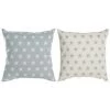 BRICOMARTEAU Coussin DKD Home Decor ‎S3013347 Bleu Polyester Coton Aluminium Blanc (60 X 10 X 60 Cm) (2 Unités)