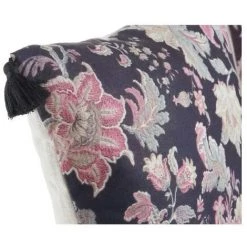 BRICOMARTEAU Coussin DKD Home Decor 8424001818440 Floral Noir Polyester Aluminium Multicouleur Frange Shabby Chic (45 X 10 X 45 Cm) (2 Unités -France Coussin et housse de coussin Soldes Boutique 65924065 3