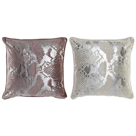 BRICOMARTEAU Coussin DKD Home Decor Beige Lila Polyester Aluminium Moderne (2 Unités) 1 BRICOMARTEAU Coussin DKD Home Decor Beige Lila Polyester Aluminium Moderne (2 Unités)