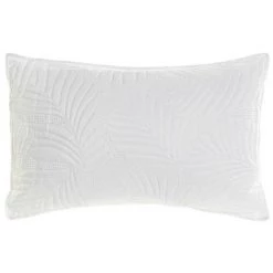 BRICOMARTEAU Coussin DKD Home Decor 8424001814633 Polyester Aluminium Blanc Feuille D'une Plante (60 X 10 X 40 Cm)