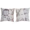 BRICOMARTEAU Coussin DKD Home Decor Gris Buda Polyester Aluminium Oriental (45 X 10 X 45 Cm) (2 Unités)