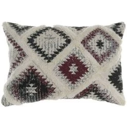 BRICOMARTEAU Coussin DKD Home Decor S3027198 Rouge Noir Polyester Coton Aluminium Blanc Frange (60 X 10 X 40 Cm)