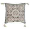 BRICOMARTEAU Coussin DKD Home Decor Beige Polyester Coton Aluminium Bordeaux (45 X 5 X 45 Cm)