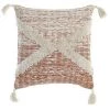 BRICOMARTEAU Coussin DKD Home Decor Beige Orange Polyester Coton Aluminium Frange (45 X 10 X 45 Cm)