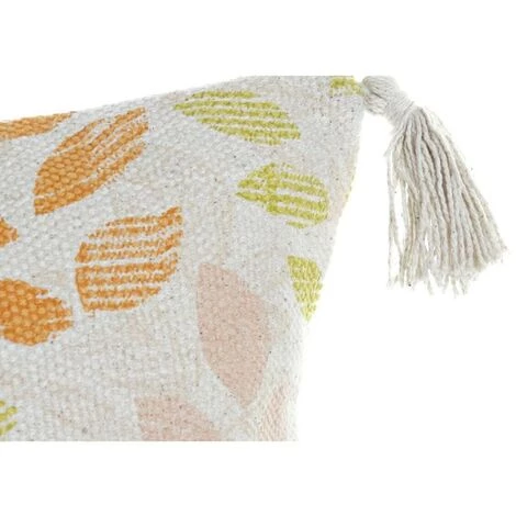 BRICOMARTEAU Coussin DKD Home Decor Beige Polyester Coton Aluminium Multicouleur Feuille D'une Plante (45 X 10 X 45 Cm) 4 BRICOMARTEAU Coussin DKD Home Decor Beige Polyester Coton Aluminium Multicouleur Feuille D'une Plante (45 X 10 X 45 Cm) – Image 4