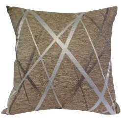 ECHOO Taie D'oreiller Carrée Décorative De Ligne De Crème Glacée Au Chocolat, Taies D'oreiller De Luxe Pour Canapé Salon Canapé-lit Avec Fermeture éclair Invisible 45x45cm 18x18 Pouces 2 Paquets Café Clair