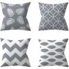 ECHOO Housse De Coussin 45 X 45 Cm Lot De 4 Taies D'oreiller Pour La Maison Coussin De Lecture Mobilier De Jardin Coussin D'extérieur Adapté Pour Banc Canapé Décoration De Salon (gris)