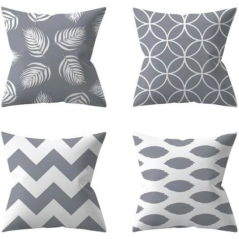 ECHOO Housse De Coussin 45 X 45 Cm Lot De 4 Taies D'oreiller Pour La Maison Coussin De Lecture Mobilier De Jardin Coussin D'extérieur Adapté Pour Banc Canapé Décoration De Salon (gris) 1 ECHOO Housse De Coussin 45 X 45 Cm Lot De 4 Taies D'oreiller Pour La Maison Coussin De Lecture Mobilier De Jardin Coussin D'extérieur Adapté Pour Banc Canapé Décoration De Salon (gris)