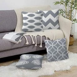 ECHOO Housse De Coussin 45 X 45 Cm Lot De 4 Taies D'oreiller Pour La Maison Coussin De Lecture Mobilier De Jardin Coussin D'extérieur Adapté Pour Banc Canapé Décoration De Salon (gris) 7 ECHOO Housse De Coussin 45 X 45 Cm Lot De 4 Taies D'oreiller Pour La Maison Coussin De Lecture Mobilier De Jardin Coussin D'extérieur Adapté Pour Banc Canapé Décoration De Salon (gris) -France Coussin et housse de coussin Soldes Boutique 65957447 3