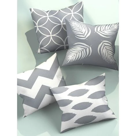 ECHOO Housse De Coussin 45 X 45 Cm Lot De 4 Taies D'oreiller Pour La Maison Coussin De Lecture Mobilier De Jardin Coussin D'extérieur Adapté Pour Banc Canapé Décoration De Salon (gris) 5 ECHOO Housse De Coussin 45 X 45 Cm Lot De 4 Taies D'oreiller Pour La Maison Coussin De Lecture Mobilier De Jardin Coussin D'extérieur Adapté Pour Banc Canapé Décoration De Salon (gris) – Image 5