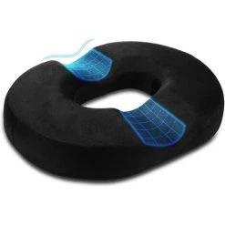 Cisea Coussin De Coccyx Pour Hémorroïdes Donut Pillow - Oreiller Orthopédique De Soulagement De La Douleur Pour La Grossesse, Le Coccyx, Les Plaies De Lit, Le Post-natal, La Sciatique, Noir