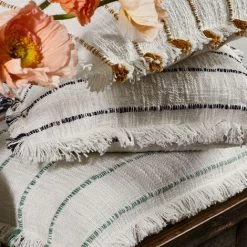 Housse De Coussin 40x40 Cm MADURA - Ivoire Et Ocre - TAHA - Ivoire Et Ocre -France Coussin et housse de coussin Soldes Boutique 66078943 5