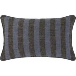 Housse De Coussin 28x47 Cm MADURA - Indigo Et Noir - TANGUY - Indigo Et Noir -France Coussin et housse de coussin Soldes Boutique 66078991 5