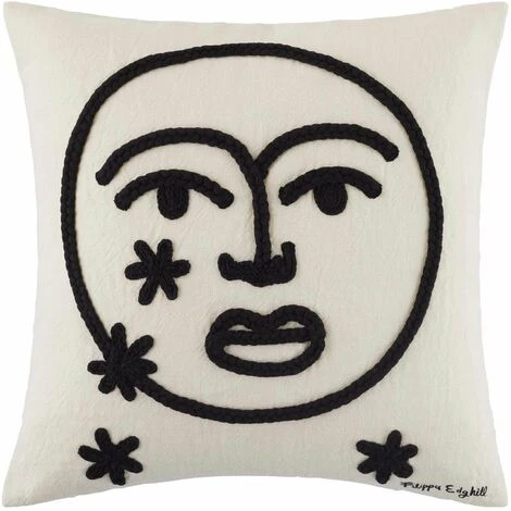 Housse De Coussin 40x40 Cm MADURA - Ivoire Et Noir - MOON - Ivoire Et Noir 1 Housse De Coussin 40x40 Cm MADURA - Ivoire Et Noir - MOON - Ivoire Et Noir