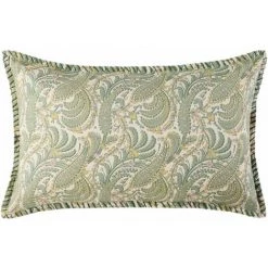 Housse De Coussin 28x47 Cm MADURA - Vert De Gris Et écru - PADMA - Vert De Gris Et écru