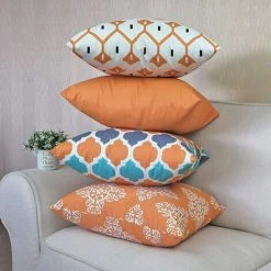 YEURIé Housses De Coussin, Taies Carré D'oreiller Décoratives En Simplicité Moderne Avec Motif Double Face, Lot De 4 Housses De Coussin Pour Canapé Chaise De Salon, 45 X 45 Cm (Orange) -France Coussin et housse de coussin Soldes Boutique 66084628 2