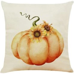 BF Housse De Coussin Citrouille, Taie De Coussin D'automne Automne 18 X 18 Pouces Récolte Décoration De La Maison Taie D'oreiller
