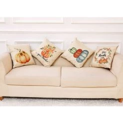BF Housse De Coussin Citrouille, Taie De Coussin D'automne Automne 18 X 18 Pouces Récolte Décoration De La Maison Taie D'oreiller -France Coussin et housse de coussin Soldes Boutique 66111690 4