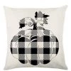 BF Citrouille Jeter Taie D'oreiller Buffalo Plaid Citrouille Taie D'oreiller 18 X 18 Pouces Lin Automne Taie D'oreiller Décorative