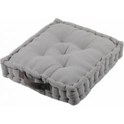 HOMEMAISON Coussin De Sol Bicolore Souris/Gris 45 X 45 X 10 Cm